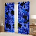 thumbnail image 2 of Feelyou Pixelate Miner Curtains Pack of 2 (42x84 Each), Blue Square Camo Curtains Blackout, 2 of 6