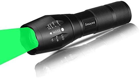 Built for Hunting Rugged Metal Body Included Batteries High Power Green Pointer LED Tactical Flashlights Black Outdoors Astronomy Conference Emergency