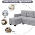 thumbnail image 5 of DEALTOPS Linen Reversible Sleeper Sectional Sofa Bed with Storage Chaise,Gray, 5 of 11