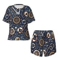 thumbnail image 5 of "Wukai Nautical Women's Pajama Set - Short-Sleeve Top and Shorts with Elastic Waistband and Pockets for Loungewear, Yoga, and Casual Wear-3X-Large, 5 of 8