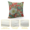 thumbnail image 4 of COMIO Red and Green Flowers Chinoiserie Pillow Covers Flowers Throw Pillowcase Decorative Spring Cushion Cover for Patio Sofa Bedroom Indoor Outdoor Party, 4 of 5