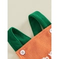 thumbnail image 6 of Newborn Baby Boy Girl Halloween Outfit Pumpkin Sleeveless Backless Bubble Romper Corduroy Jumpsuit 3M 6M 12M 18M Fall Winter Clothes, 6 of 9