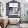 thumbnail image 3 of Black Grey Ombre Kitchen Curtains 72 Inch Length, Modern Geometric Abstract Aesthetic Cream Grommet Top Bedroom Living Room Curtains, Light Filtering Cafe Curtain Drapes 2 Panels Set 104''x72'', 3 of 9