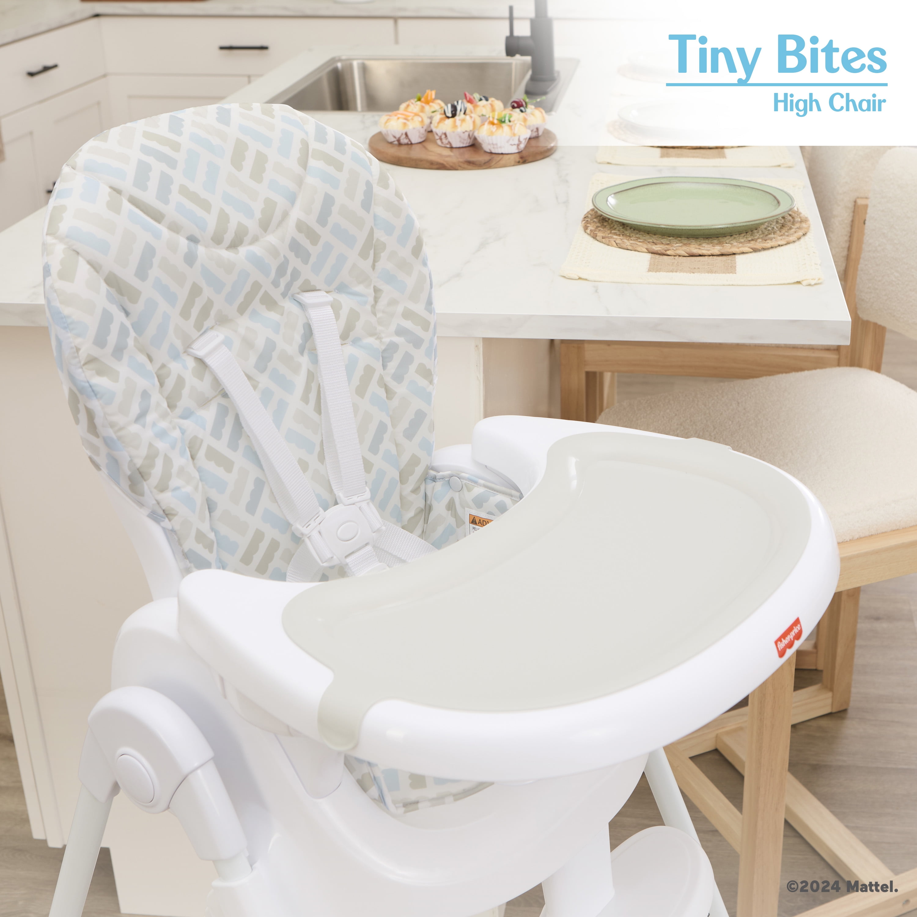 Fisher Price Tiny Bites Highchair by Dream On Me, Cloud Gray