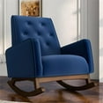 thumbnail image 6 of Pemberly Row Mid-Century Modern Tight Back Velvet Rocking Chair in Blue, 6 of 6