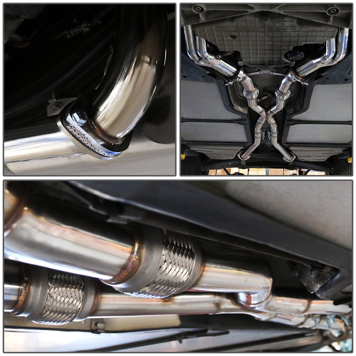DNA Motoring Stainless Steel Exhaust X -Pipe Cat-Back For 1997-2004 Chevy Corvette C5 5.7 V8