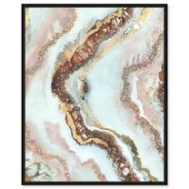 Blush Geode Mineral, Agate & Geode Wall Art Canvas Wall Art by Art Remedy, Black Floater Frame, 37" x 46"