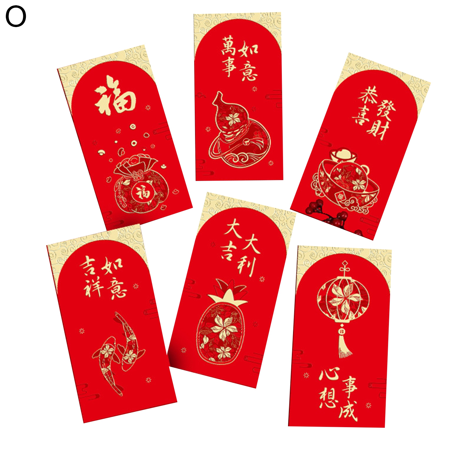PERZOE Red Pocket Envelope 6Pcs Storage Eyecatching Unique 2023 Year