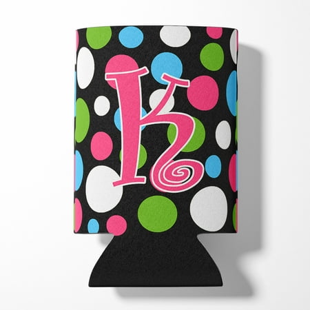 

Carolines Treasures CJ1038-KCC Letter K Initial Monogram - Polkadots and Pink Can or Bottle Hugger Can Hugger