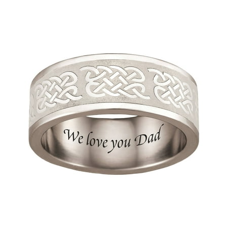 Personalized Family Jewelry Men's Stainless-Steel Celtic Ring