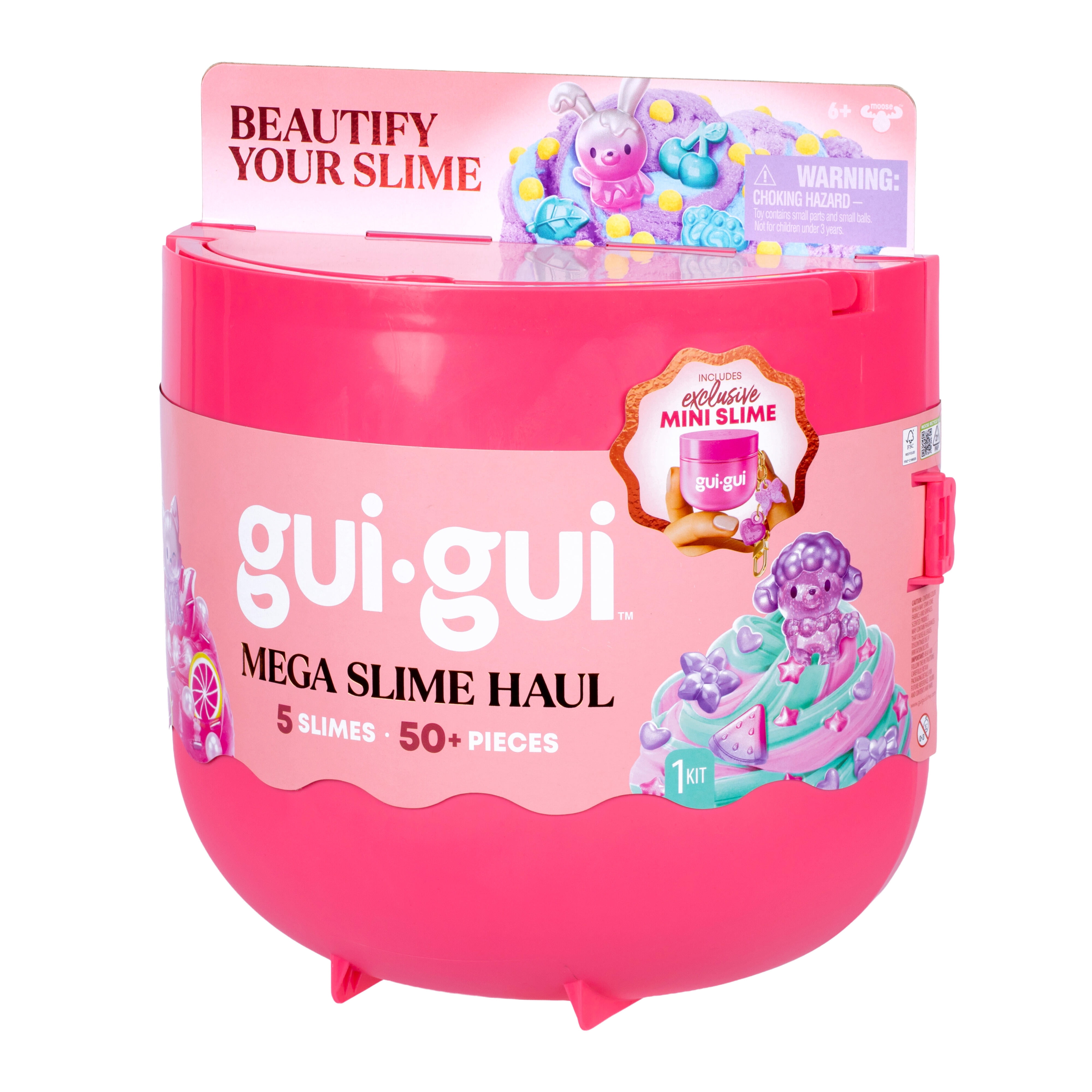 Gui Gui Mega Slime Haul, 50+ Pieces, 5 Scented Slimes Cloud, Clear, Butter, Jelli & Crunch, Premium Beauty Tools, Exclusive Mini Slime, Ages 6+