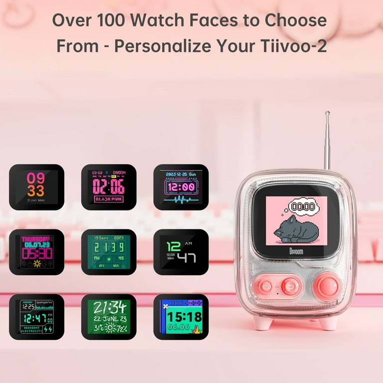 Divoom Tiivoo-2 Retro Bluetooth Speaker with FM Radio,Pixel Art