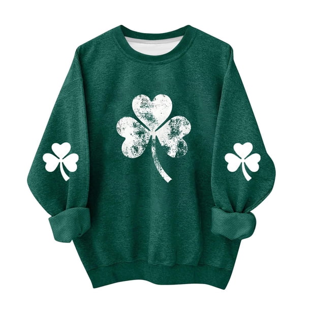Vestido de Manga Larga una Línea para las Mujeres de San Patricio Día de Impresión de Lana Forrado Vestido con Capucha, Vestido Casual de Manga Larga con Suéter de Cuello Redondo, Vestido de Invierno