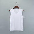 thumbnail image 3 of YDKZYMD Muscle Tank Tops For Men Breathable Ice Silk Summer Sleeveless Tops Stretch Loose Big and Tall V Neck Undershirts Lightweight Workout Traceless T Shirts White L, 3 of 4