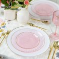 thumbnail image 6 of Impresserve 12 oz Pink Plastic Wine Goblets with Gold Rim, Disposable Party Glasses (Set of 10), 6 of 6