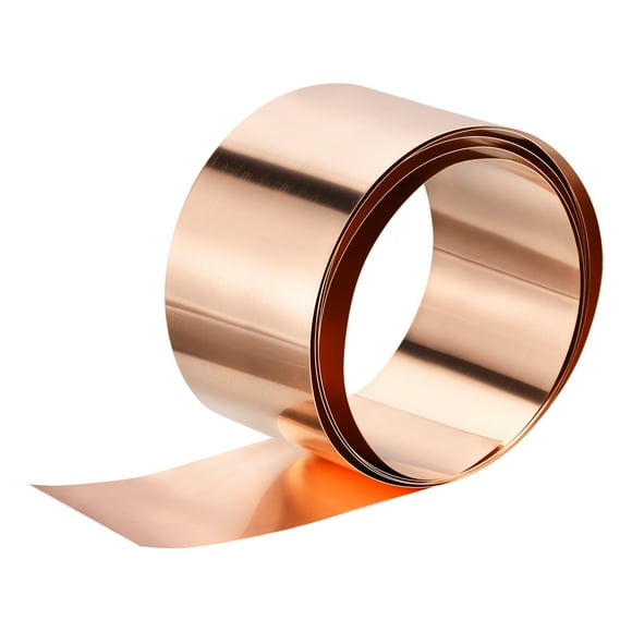 Uxcell Red Copper Flashing Sheet 1 Roll Pure Copper Strip Copper Flashing Metal Foil Plate 3500mm x 150mm x 0.2mm