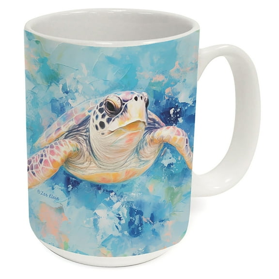 Coastal Turtle 15 oz. Decorative Ceramic Mug