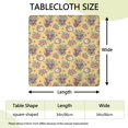 thumbnail image 2 of Yellow Highland Cow Flower Pattern Square Fitted Tablecloth with Elastic Edge,Square Table Cover,Washable Elastic Table Cover for Home Kitchen Party Decor 34"x34", 2 of 6