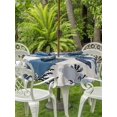 thumbnail image 2 of Outdoor Tablecloth with Umbrella Hole & Zipper, Navy Blue Sea Turtle Coastal Round Tablecloth 54 Inch, Beach Black Coral Nautical Rustic Patio Table Cover Waterproof Table Cloth for Picnic/Party, 2 of 7