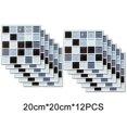 thumbnail image 2 of 12Pcs 3D Mosaic Self-adhesive Bathroom Kitchen Decor Wall mosaic Tile Stickers, 2 of 10
