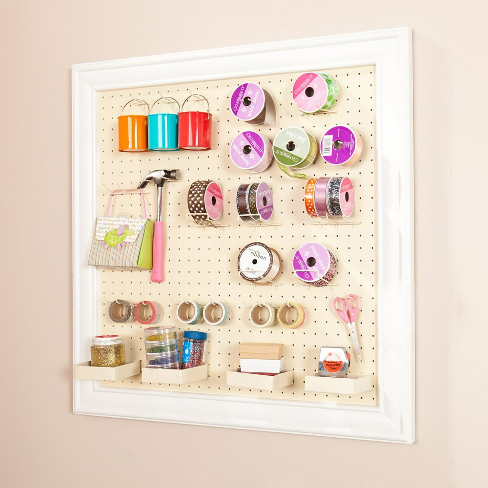 Southern Enterprises Anna Griffin Craft Room Wall Mount Framed Peg Board
