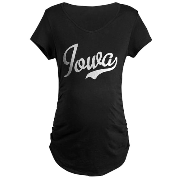 CafePress - Iowa Script Font Maternity Dark T Shirt - Maternity Dark T-Shirt