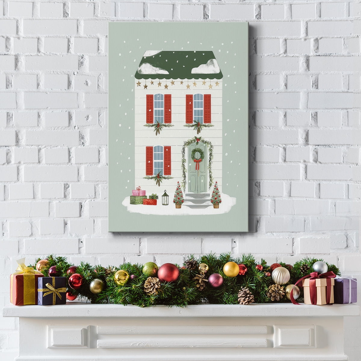 Festive Front Door IV- Gallery Wrapped Canvas