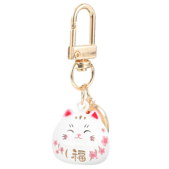 Gymnture Maneki Neko Lucky Cat Keychain Keyring Charm Mascot Good Health Avoid Evil