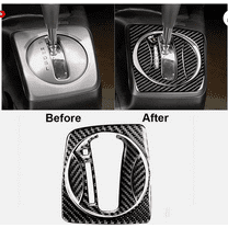 Car Gear Shift Box Panel Decal for Honda Civic 8th Gen 2006-2011 Waterproof Interior Frame Trim Sticker Black Carbon Fiber Adhesive Backing 1Set