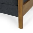 thumbnail image 2 of GDF Studio Neihart Contemporary Channel Stitch Pushback Recliner, Charcoal Fabric and Teak, 2 of 12