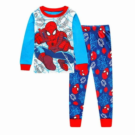 

N‘aix Spiderman Children s Pajamas Set 2-7T PJS Cotton Sleepwear Little Boys Kids Pajamas (Spiderman-T9 7T)