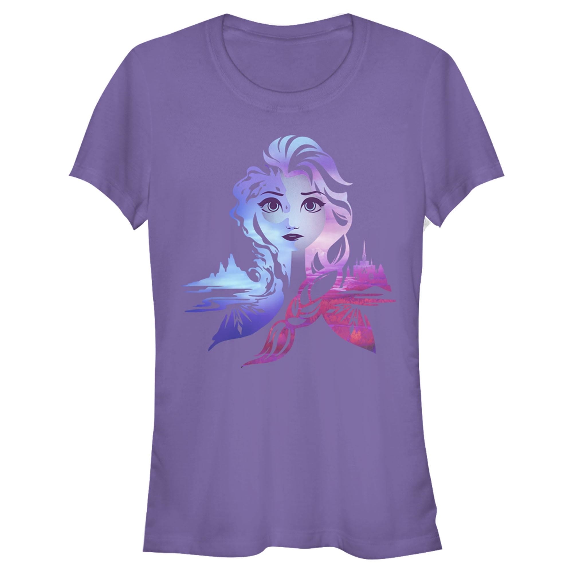 Frozen 2 Junior's Frozen 2 Elsa Two Tone Gradient Portrait TShirt