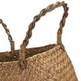 thumbnail image 3 of OUSITAID Storage Belly Baskets - Decorative Multipurpose Woven Plants Basket With Handles & Plastic Tray Base For Plant Pots  Small Planter Stand  Large Tree Pot  Wicker Home Decor & Indo, 3 of 5