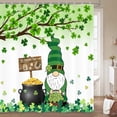 thumbnail image 4 of St. Patrick''s Day Shower Curtain, Irish Gnome Green Clover Shamrock Leaf Shower Curtains for Bathroom, Spring Bathroom Decor Set with Hooks 72 x 72 Inches, 4 of 4