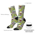 thumbnail image 2 of Yiaed Striped With Palm Tree Branches Print Great elasticity Crew Socks Sports socks for Men and Women, 2 of 5