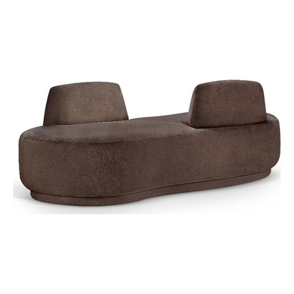 Meridian Furniture Argyle Brown Chenille Fabric Chaise/Loveseat