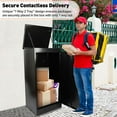 thumbnail image 7 of Package Delivery Boxes for Outside, 41.3'' x 20.8'' x 16.5'' Ultra Large Mailbox for Parcel, Automobile Steel Parcel Mailbox, Waterproof Anti-Theft Parcel Drop Box for Home Business, Black, 7 of 7