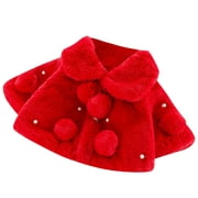 Toddler Snowsuit,Pisexur (0-3T) Children'S Pure Plush Velvet Thickening Imitation Leather Coat Shawl Cockroaches Red L \ 8