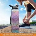 thumbnail image 6 of 1000ML Transparent Sports Water Bottle with Handle & Straw Portable Water Bottle for Outdoor Camping Gym Purple Trees, 6 of 7
