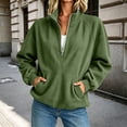 thumbnail image 2 of Admvng Women's Sweatshirt Half Zip Ribbed Knit Stand Collar Long Sleeve Pocket Casual Lightweight Pullover Top, 2 of 5