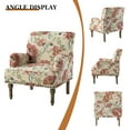 thumbnail image 4 of Accent Chair Upholstered Armchair Sofa Couch Floral  Foam Wooden Legs Nailhead Trim Home Bedroom Living Room Red, 4 of 10