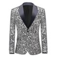 thumbnail image 1 of Men"s Party Leopard Print Blazer, Notched Lapel Lightweight Suit Jacket -bba, 1 of 4