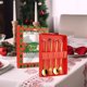 thumbnail image 1 of Juego de 4 Piezas de Cubiertos Navideños de Acero Inoxidable con Diseño de Papá Noel, árbol Y Alce. Ideal para Regalar, Decorar El Hogar, Usar en Rest oro 4 piezas, 1 of 8