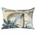 thumbnail image 2 of Palm Tree Beach Throw Pillow Cover, Pillowcase Protectors with Zipper, Breathable Decorative Lumbar Pillow Case Cover, Watercolor Botanical Seaside Pillow Shams for Couch Sofa 16x24Inch, 2 of 8