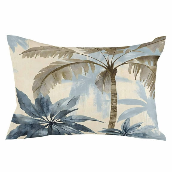 Watercolor Palm Trees Throw Pillow Cover 24 x 36 Inch Decorative Pillow Cover Summer Botanical Vintage Lumbar Pillowcase Seasonal Rectangle Cushion Case for Couch Sofa Bed Living Room