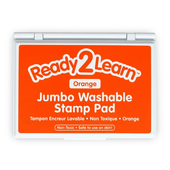 READY 2 LEARN Jumbo Washable Stamp Pad - Orange - 6.2"L x 4.1"W