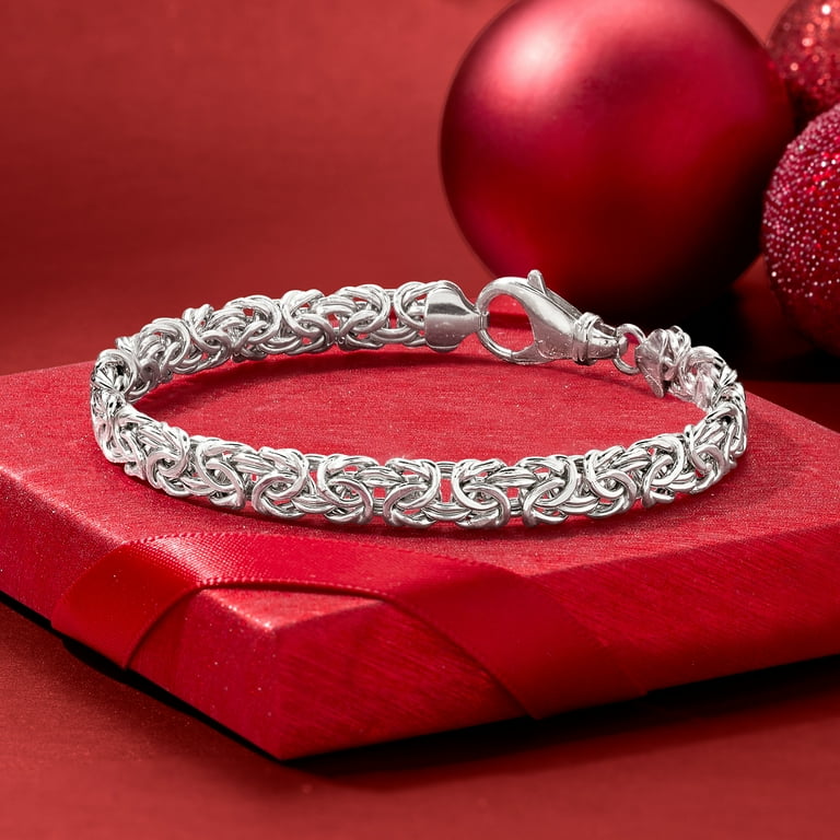 Ross Simons Sterling Silver Small Byzantine Bracelet Women s Adult