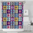 thumbnail image 2 of Extra Long Boho Shower Curtain 72x84 Inches - Vintage Floral & Tropical Leaves Pattern, Waterproof Bohemian Bathroom Decor with 12 Hooks, Tribal Rustic Style, 2 of 5