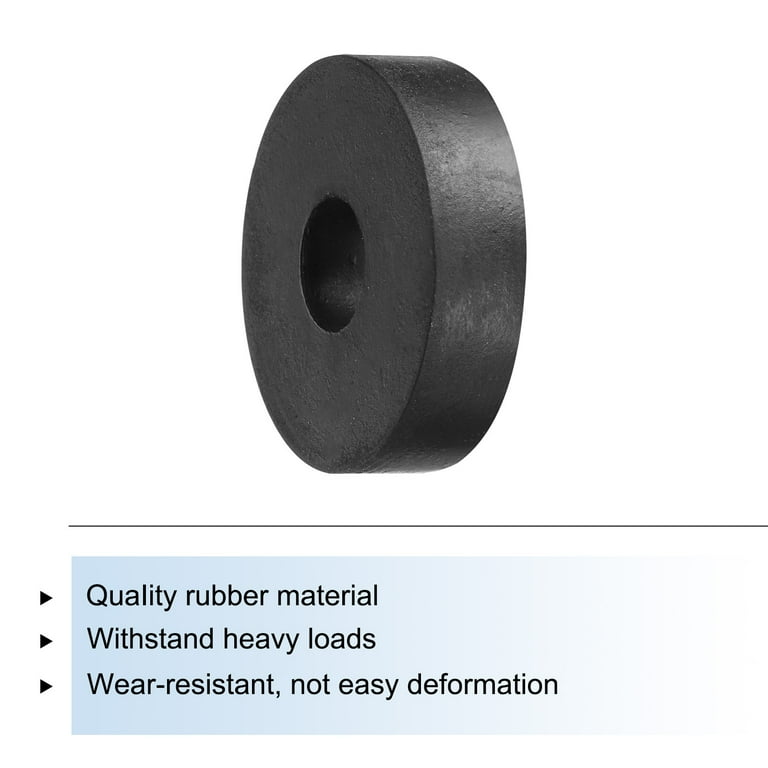 10Pcs Heavy Duty Rubber Spacers - 1" OD X 3/8" ID X 0.6" Thick Anti-Vibration Bushings