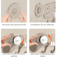 thumbnail image 4 of Ganchos de pared genéricos de plástico ABS, 5 ganchos, blancos, montaje con ventosa sin taladro, ahorran espacio, extraíbles, ganchos minimalistas para toallas de baño.（Transparente）, 4 of 7